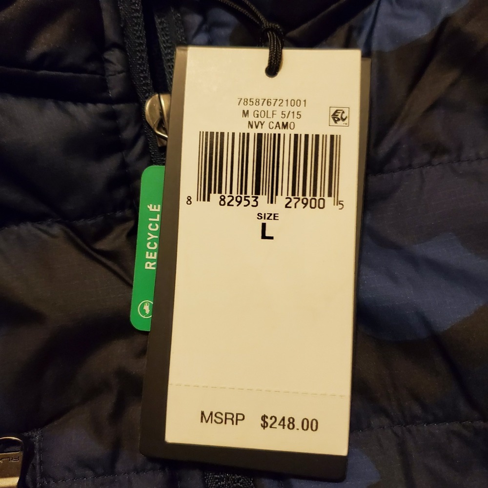 RLX Ralph Lauren Polo Golf Jacket Men Large Blue Camo Full‎ Zip Wool NWT $248 - Picture 5 of 9